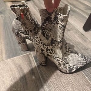 Snakeskin Patterned Ankle Boots